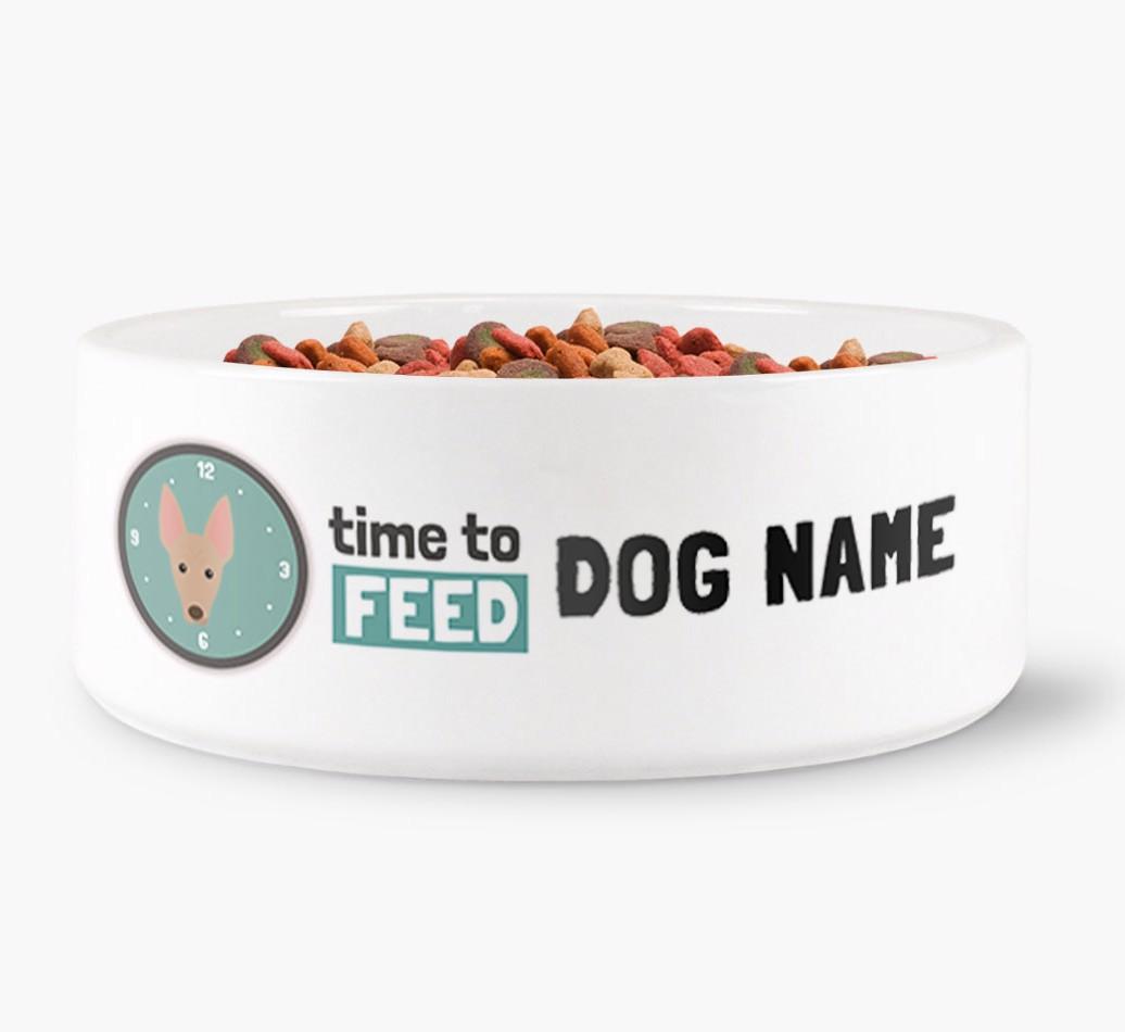 'Time to Feed {dogsName}' - Personalized Dog Bowl for your {breedFullName}