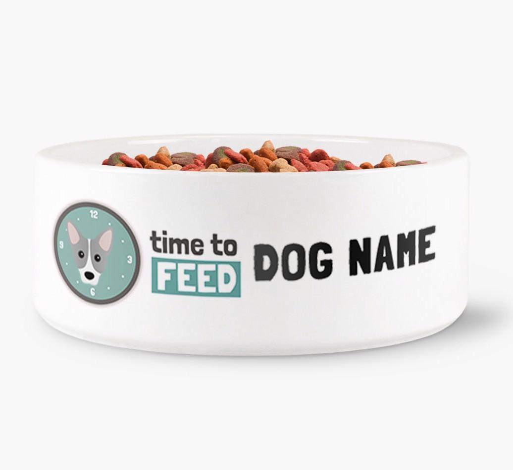 'Time to Feed {dogsName}' - Personalized Dog Bowl for your {breedFullName}