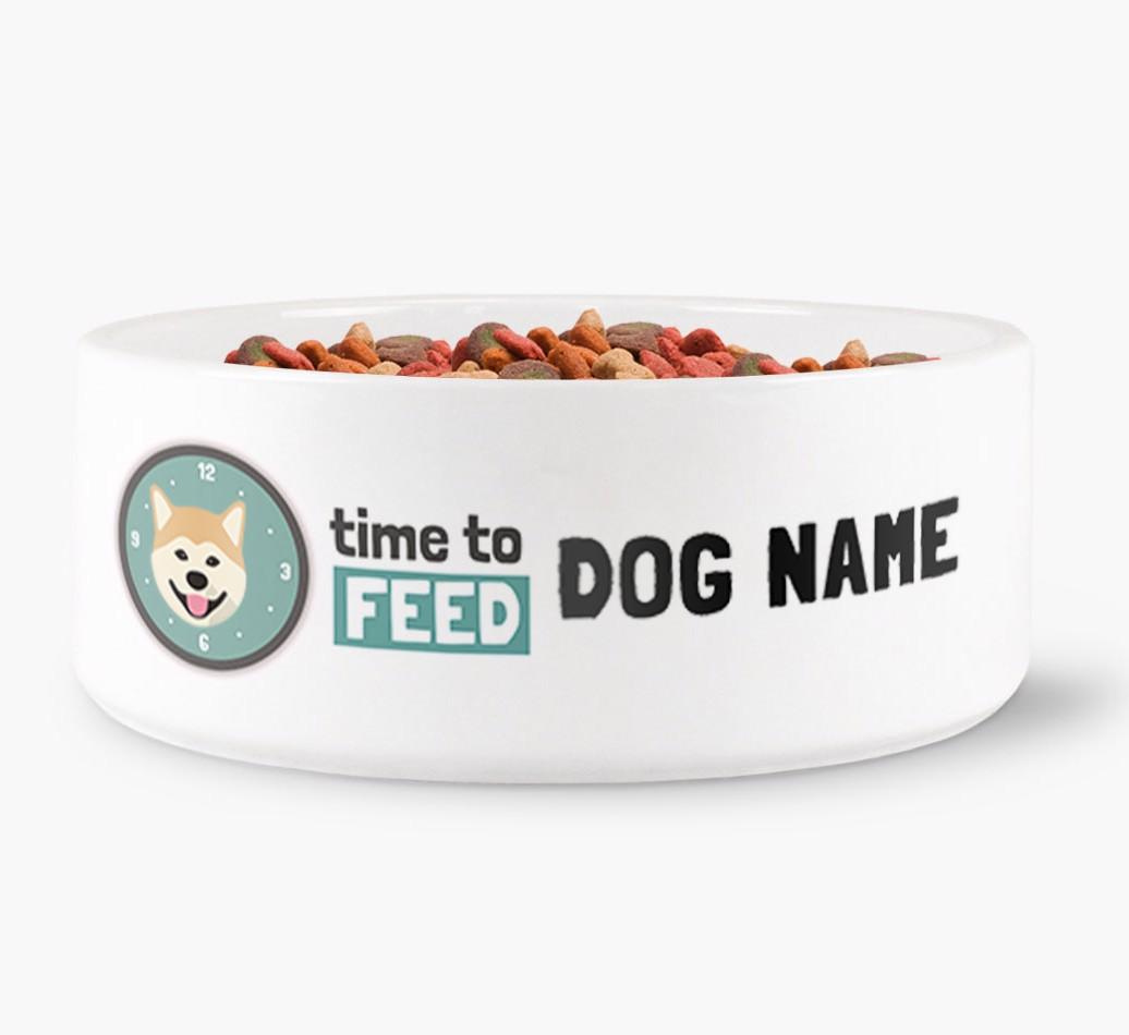 'Time to Feed {dogsName}' - Personalized Dog Bowl for your {breedFullName}