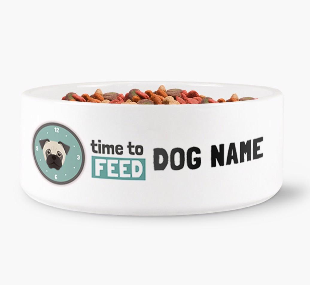 'Time to Feed {dogsName}' - Personalized Dog Bowl for your {breedFullName}