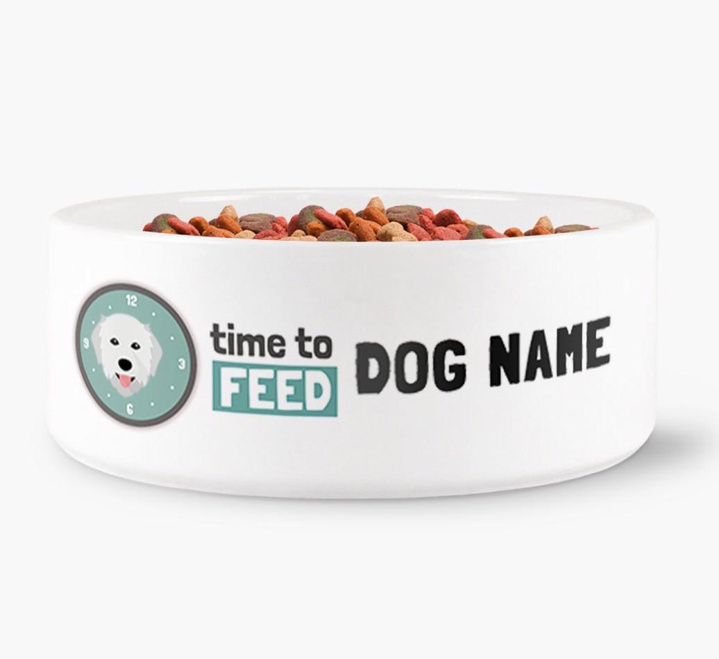 'Time to Feed {dogsName}' - Personalized Dog Bowl for your {breedFullName}