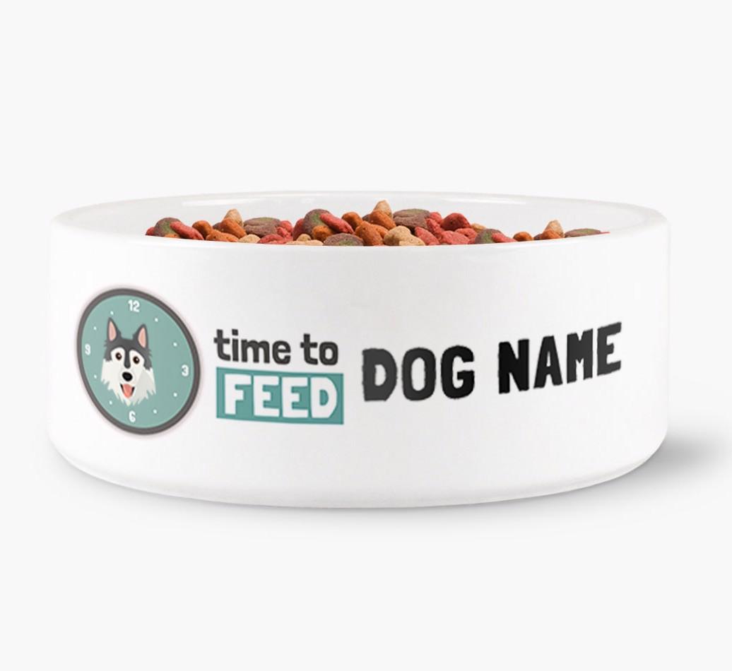 'Time to Feed {dogsName}' - Personalized Dog Bowl for your {breedFullName}