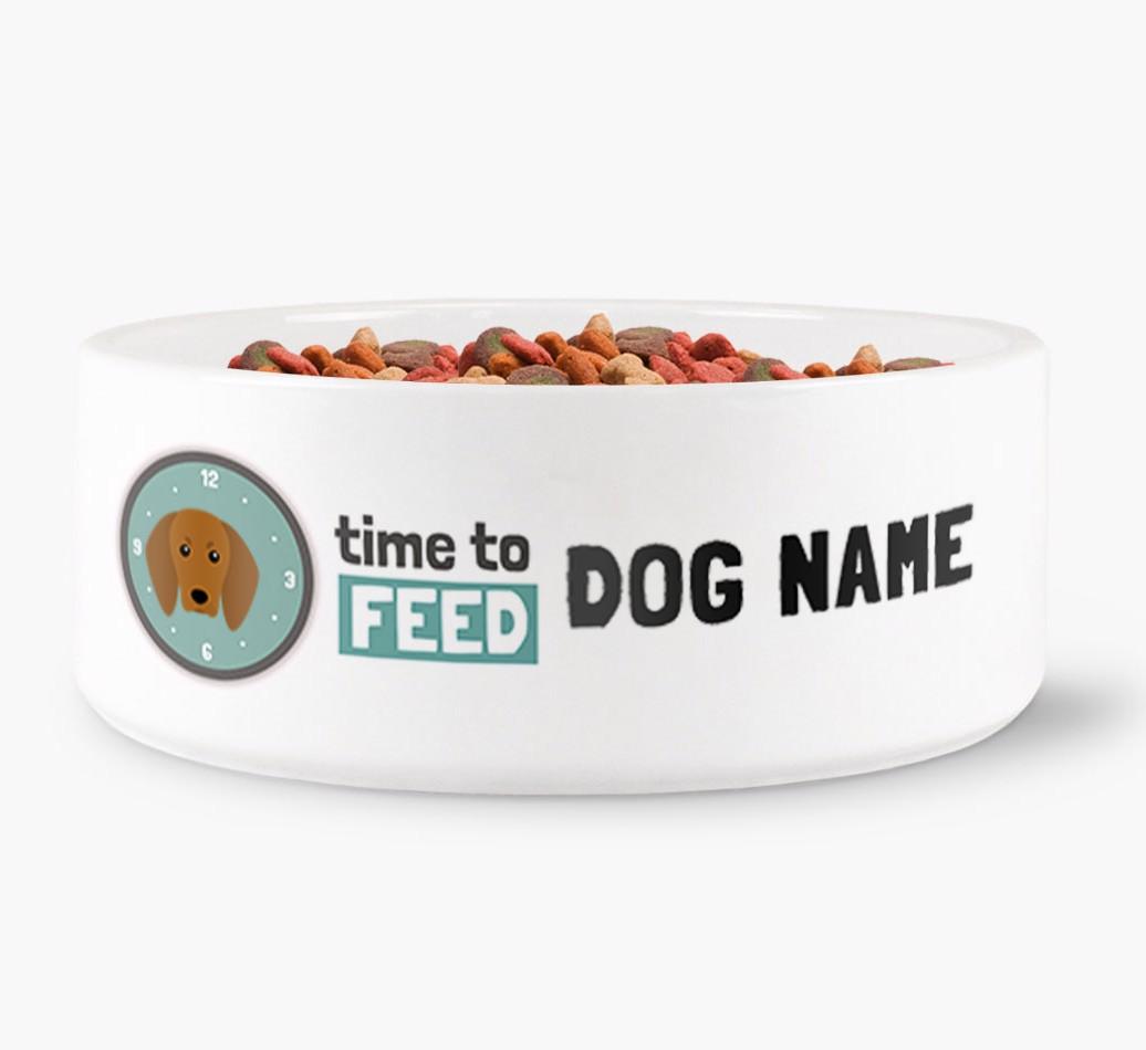 'Time to Feed {dogsName}' - Personalized Dog Bowl for your {breedFullName}