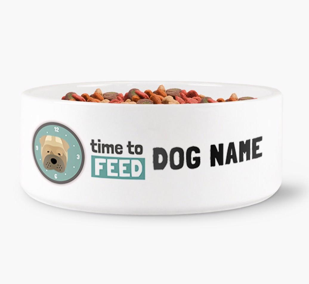 'Time to Feed {dogsName}' - Personalized Dog Bowl for your {breedFullName}