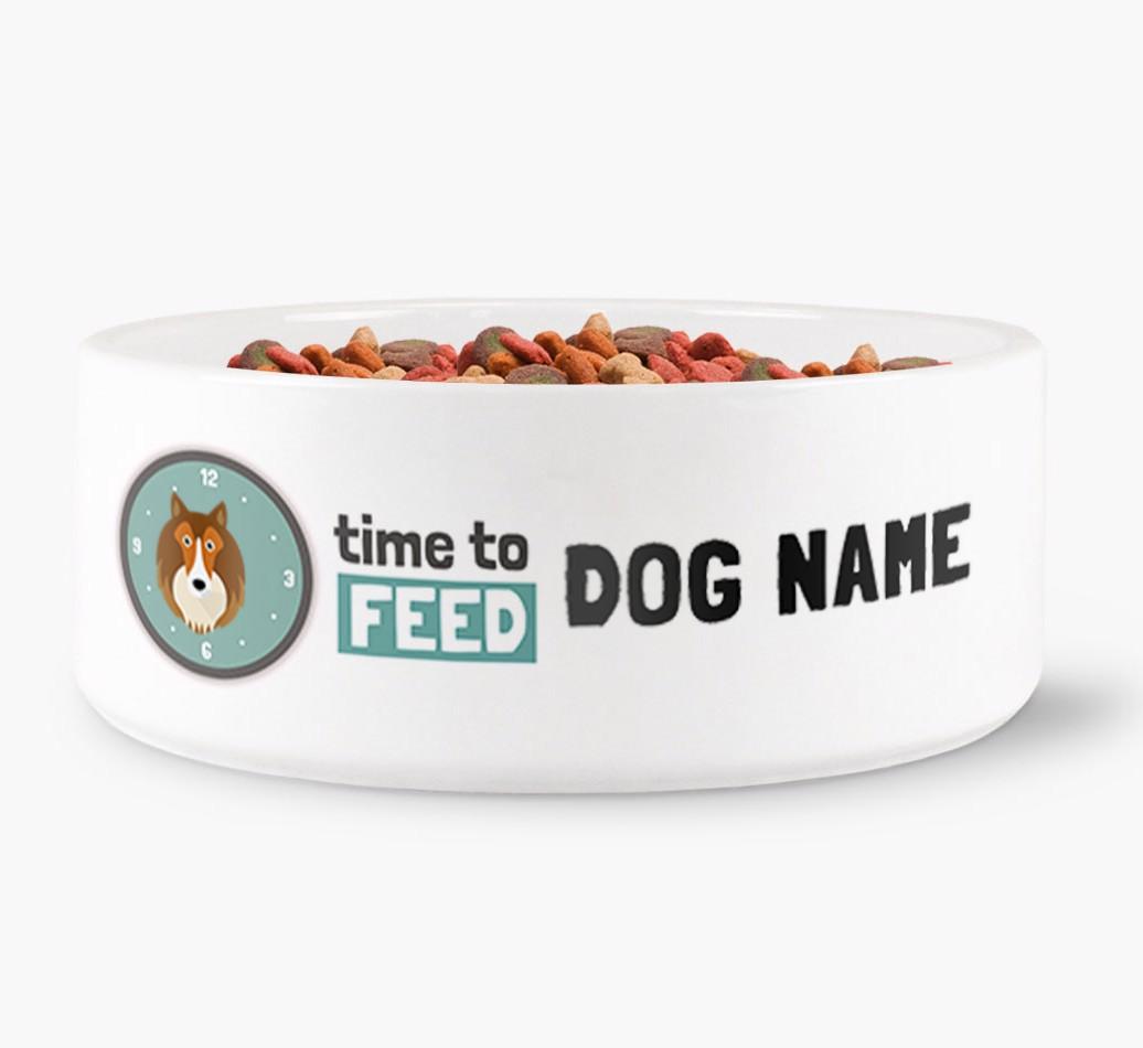 'Time to Feed {dogsName}' - Personalized Dog Bowl for your {breedFullName}