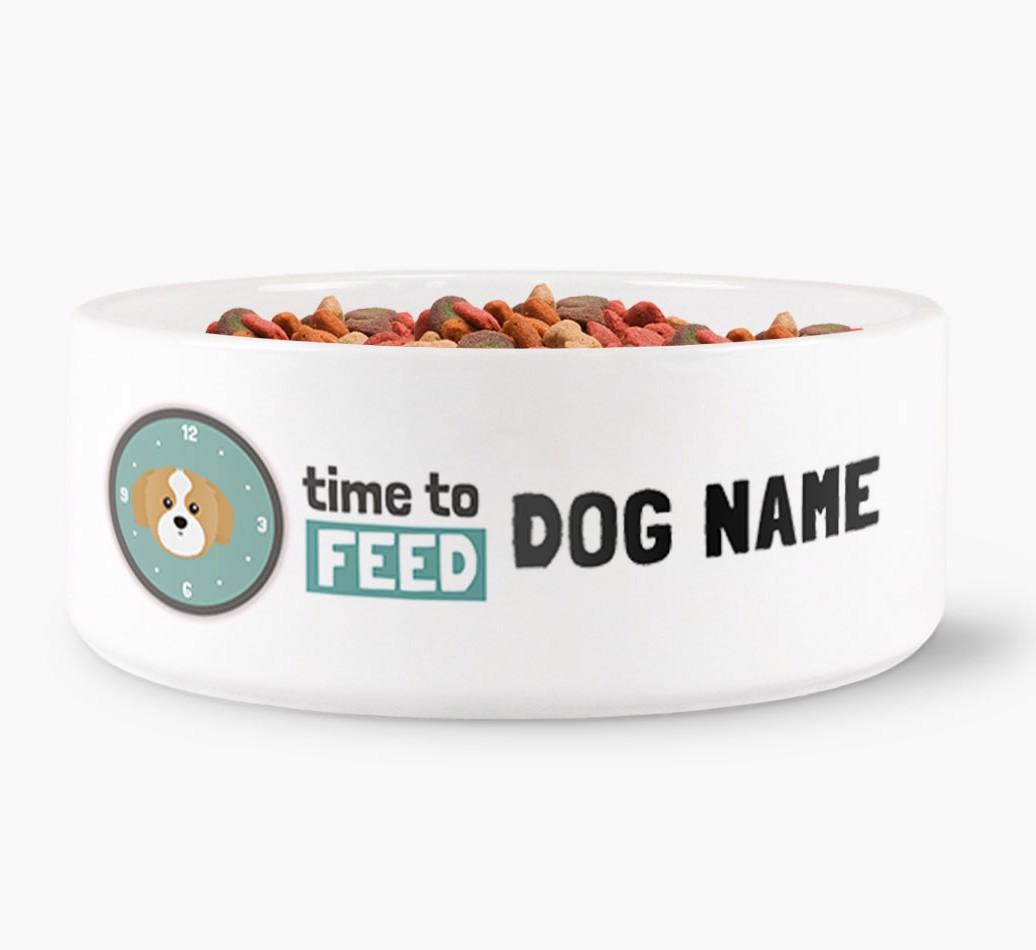 'Time to Feed {dogsName}' - Personalized Dog Bowl for your {breedFullName}