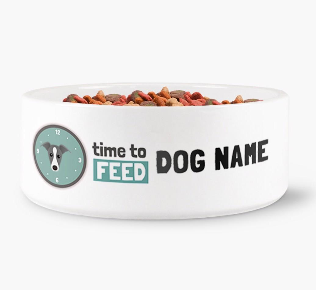 'Time to Feed {dogsName}' - Personalized Dog Bowl for your {breedFullName}