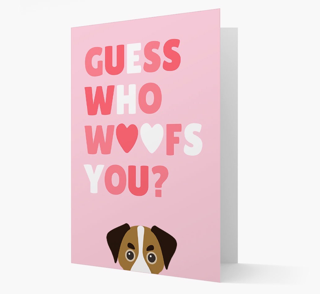 'Guess Who Woofs You?' Card with your {breedFullName} Icon