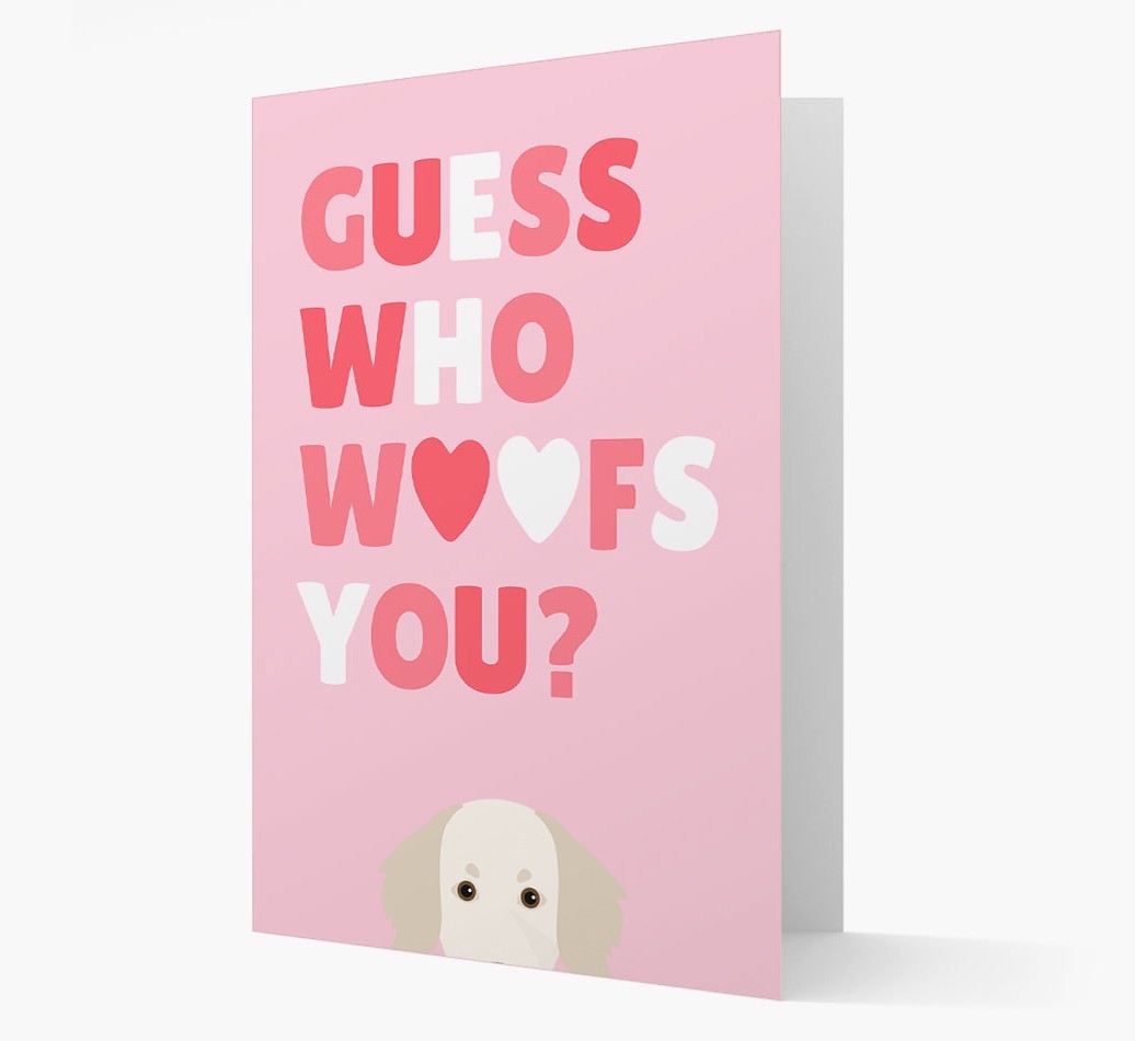 'Guess Who Woofs You?' Card with your {breedFullName} Icon