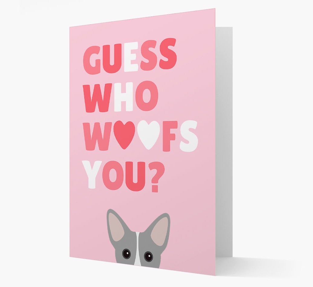 'Guess Who Woofs You?' Card with your {breedFullName} Icon