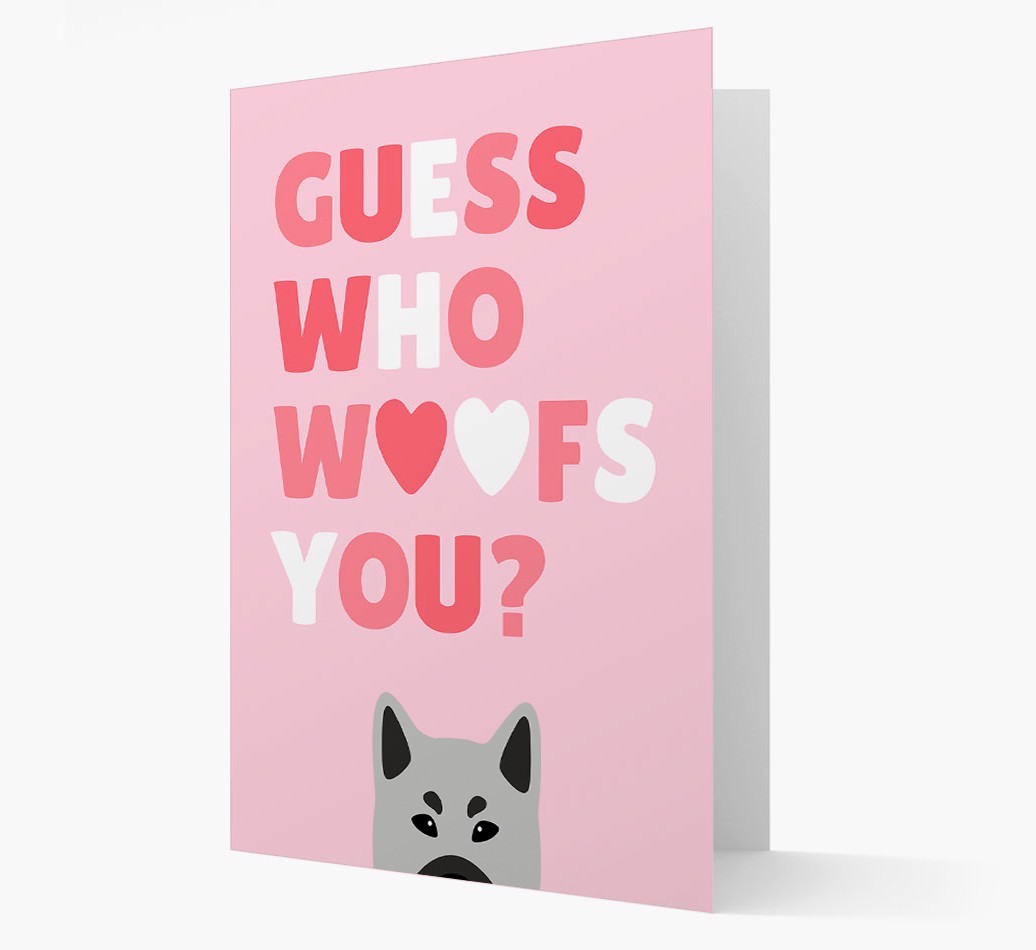 'Guess Who Woofs You?' Card with your {breedFullName} Icon
