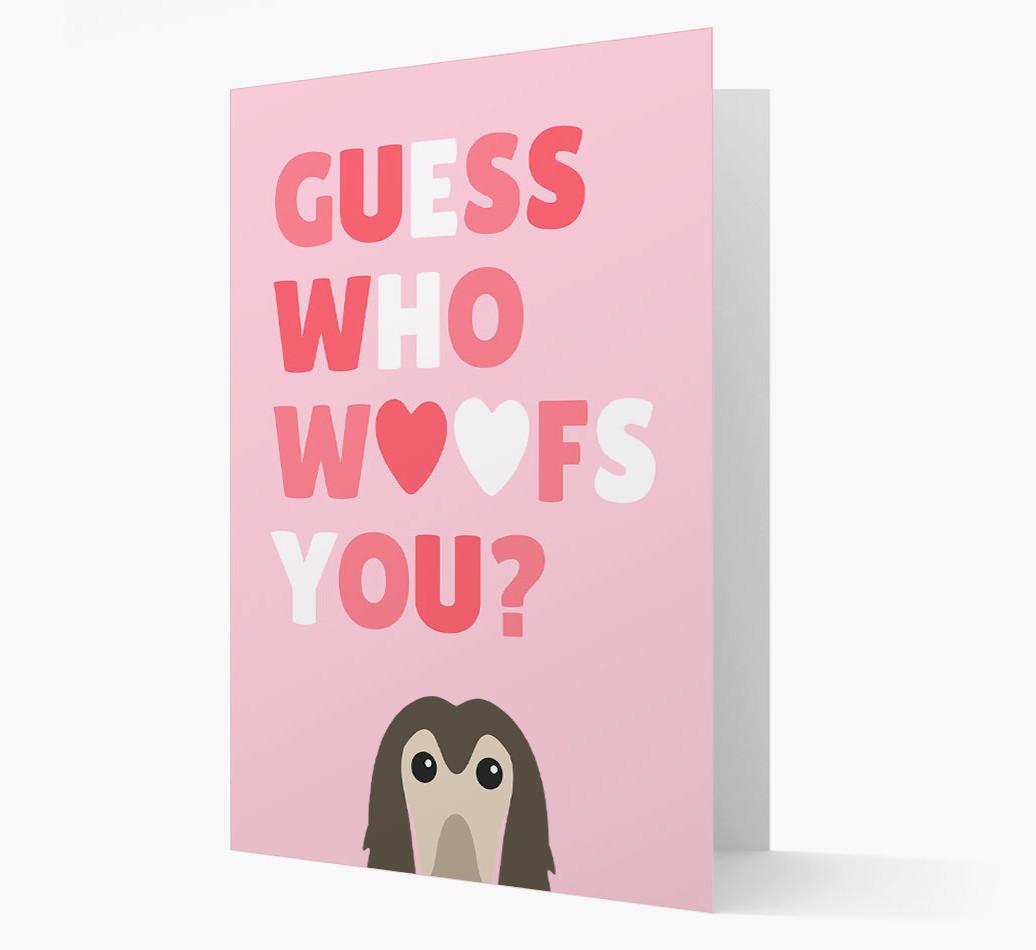 'Guess Who Woofs You?' Card with your {breedFullName} Icon
