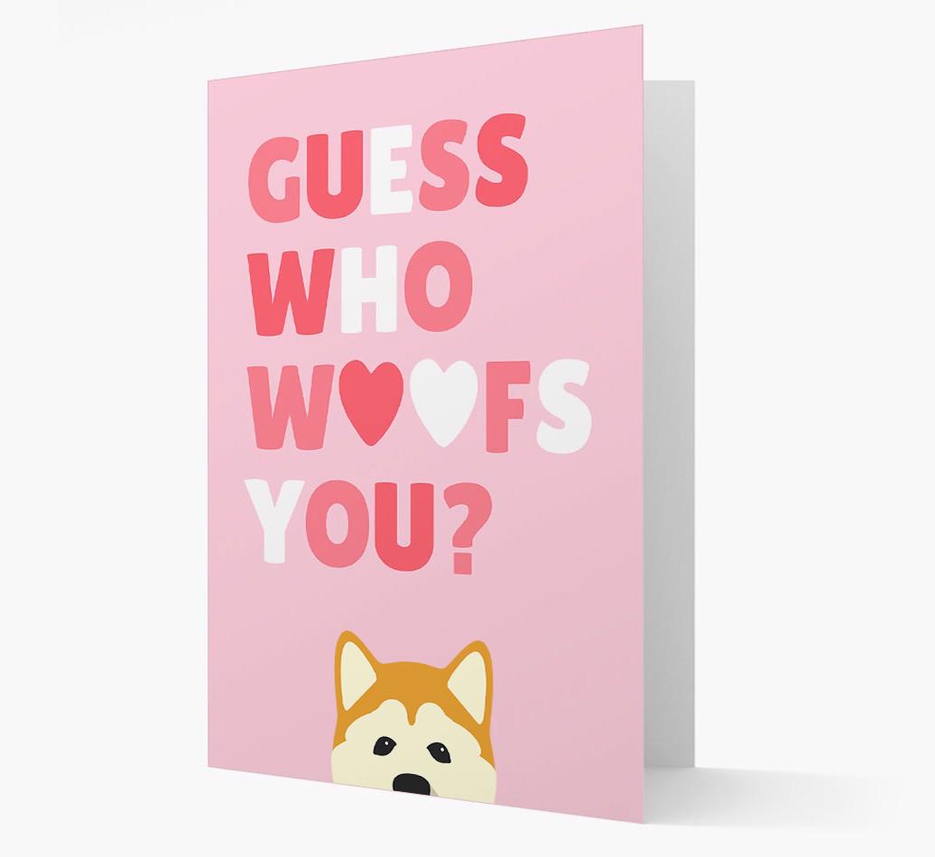'Guess Who Woofs You?' Card with your {breedFullName} Icon
