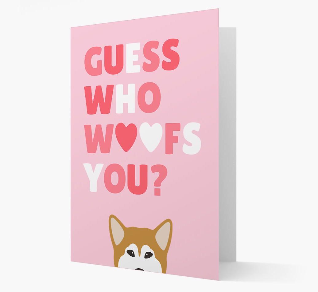 'Guess Who Woofs You?' Card with your {breedFullName} Icon