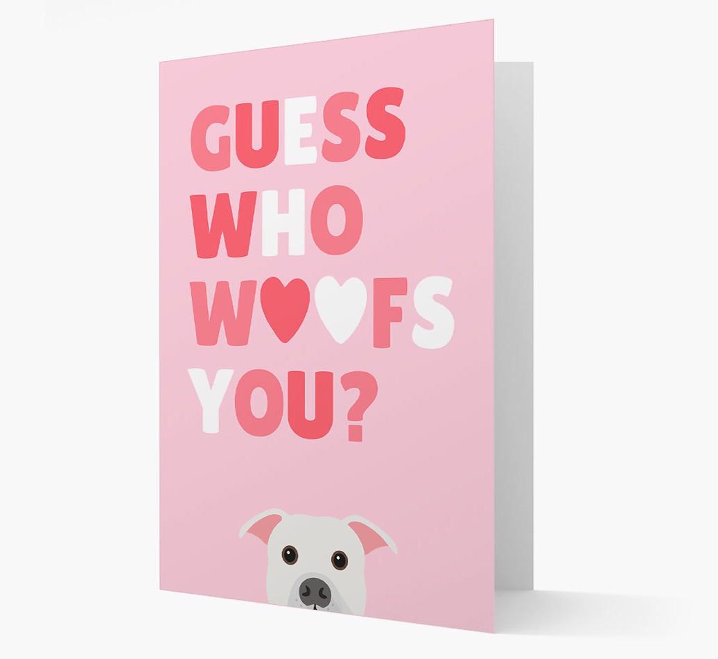 'Guess Who Woofs You?' Card with your {breedFullName} Icon