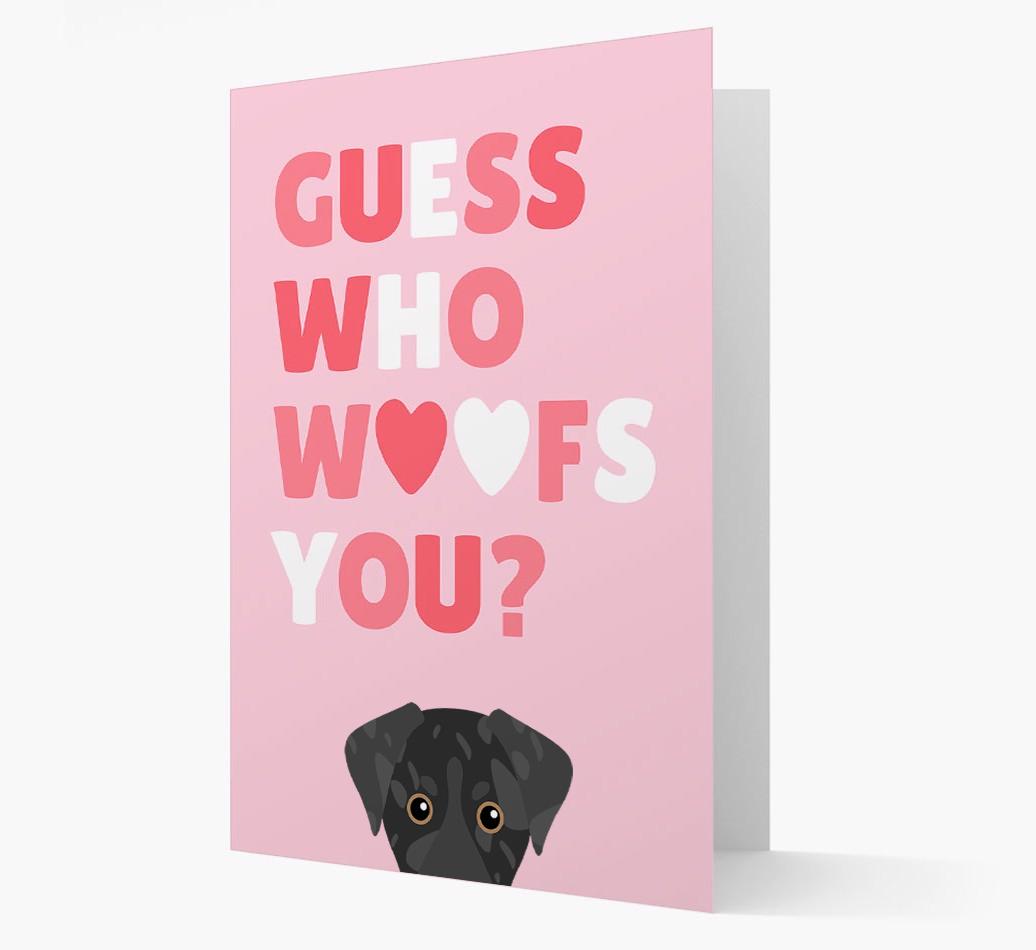 'Guess Who Woofs You?' Card with your {breedFullName} Icon