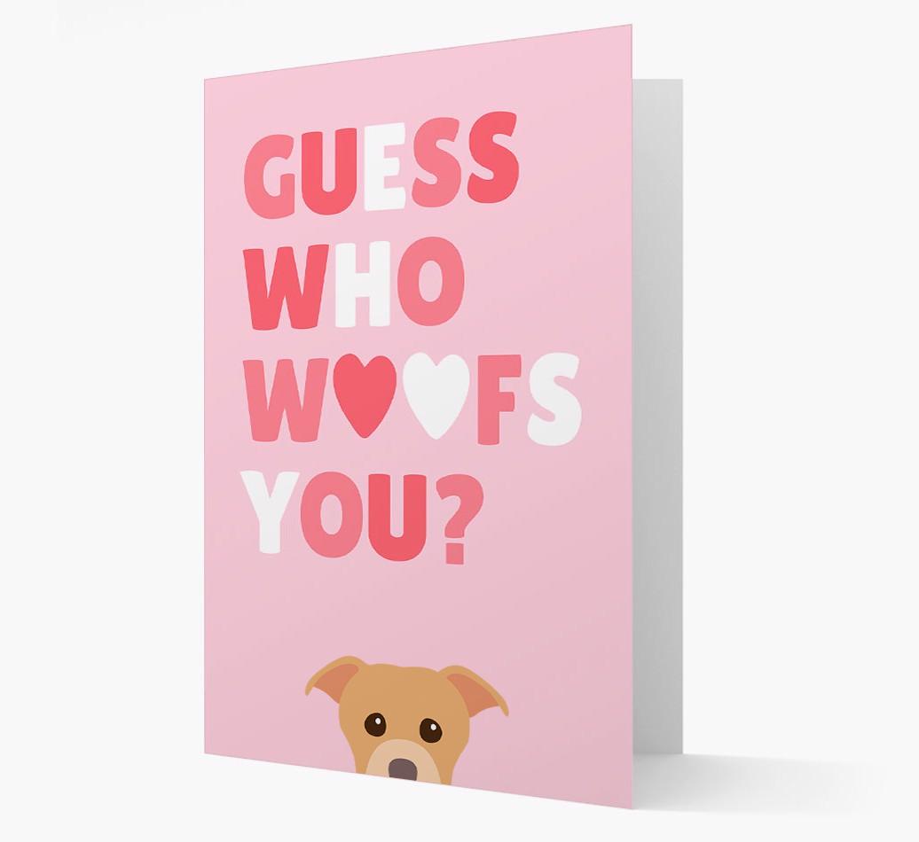 'Guess Who Woofs You?' Card with your {breedFullName} Icon