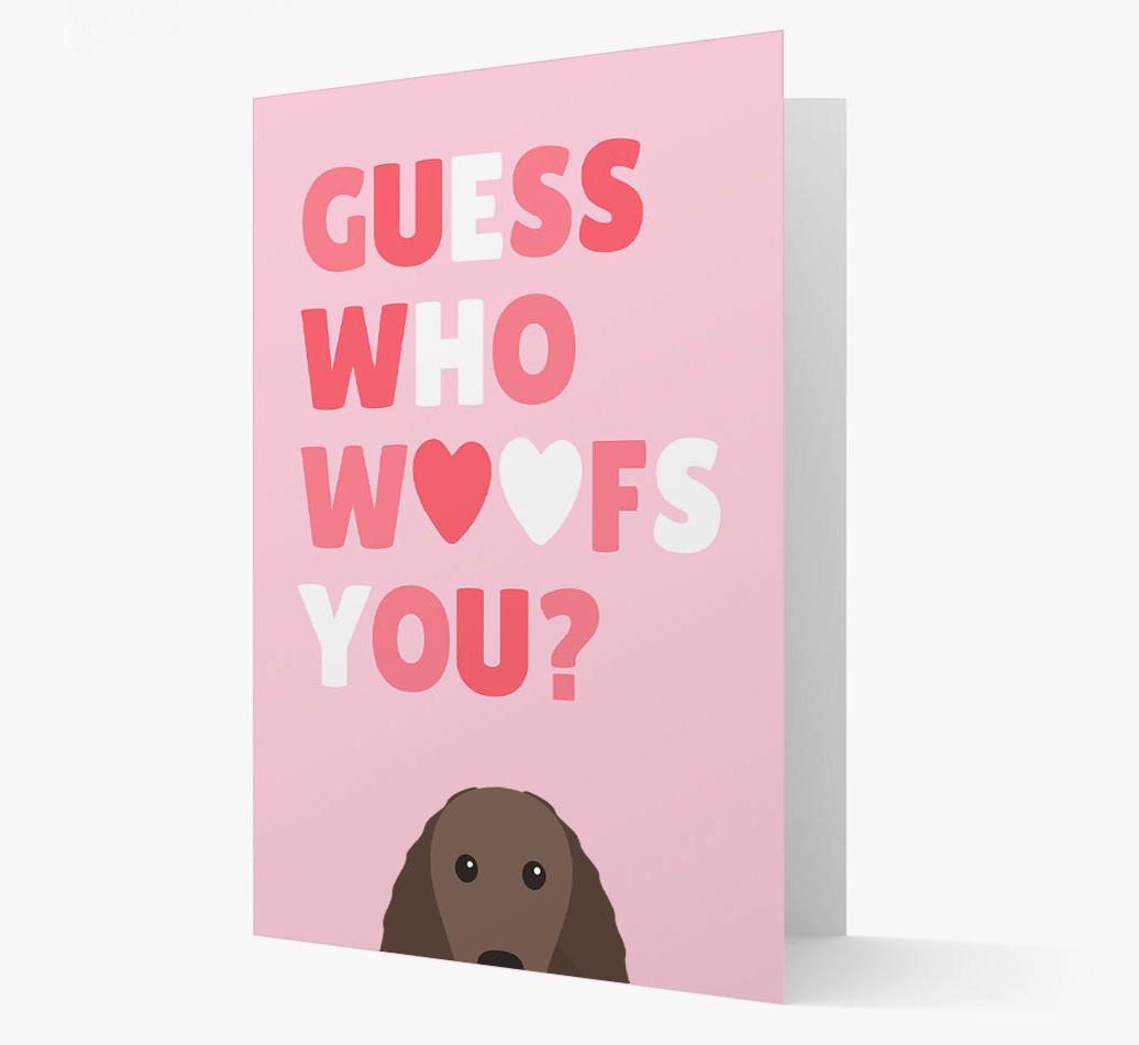 'Guess Who Woofs You?' Card with your {breedFullName} Icon