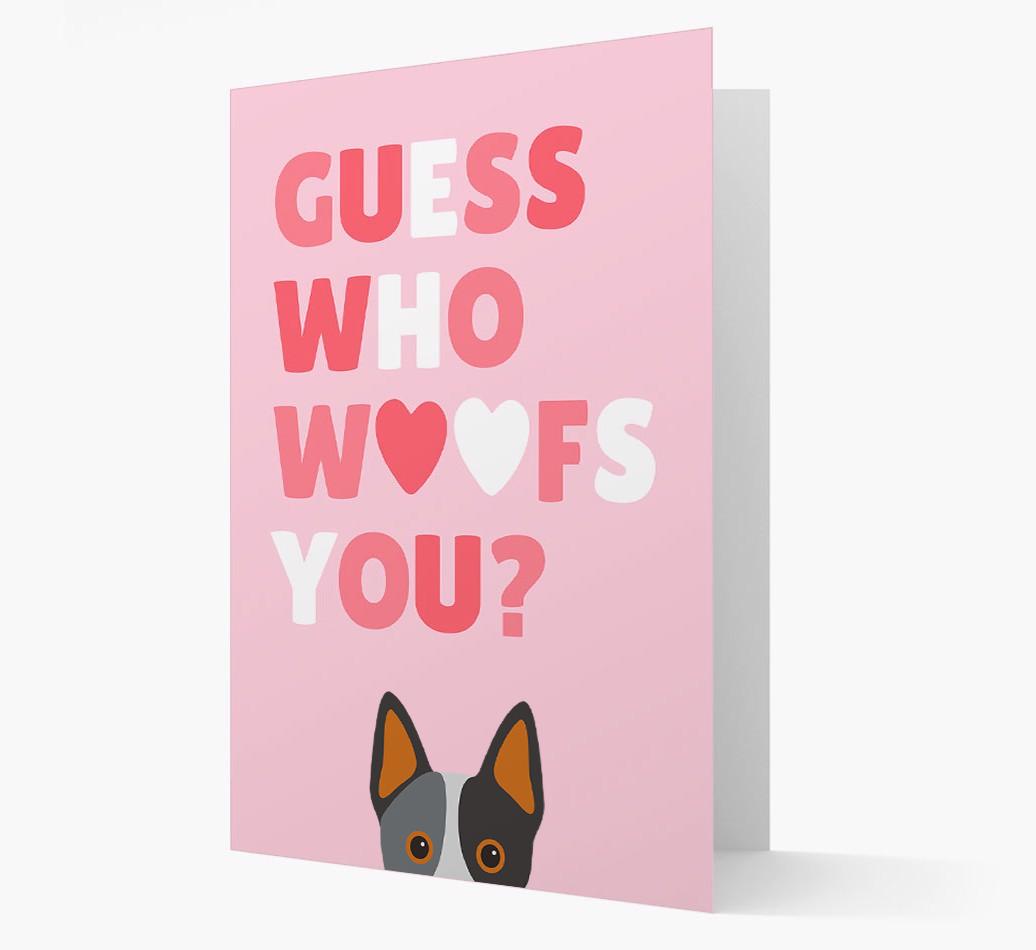 'Guess Who Woofs You?' Card with your {breedFullName} Icon