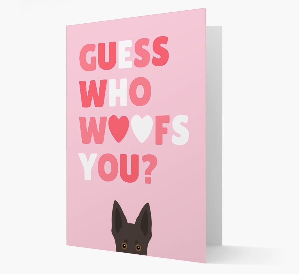 'Guess Who Woofs You?' Card with your {breedFullName} Icon