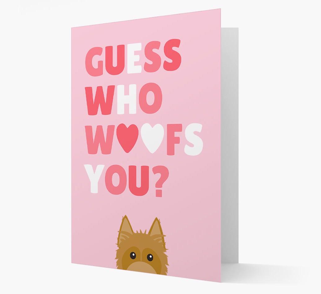 'Guess Who Woofs You?' Card with your {breedFullName} Icon