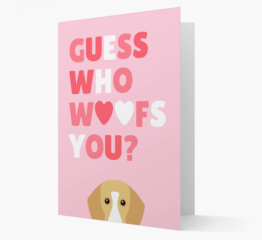 'Guess Who Woofs You?' Card with your {breedFullName} Icon