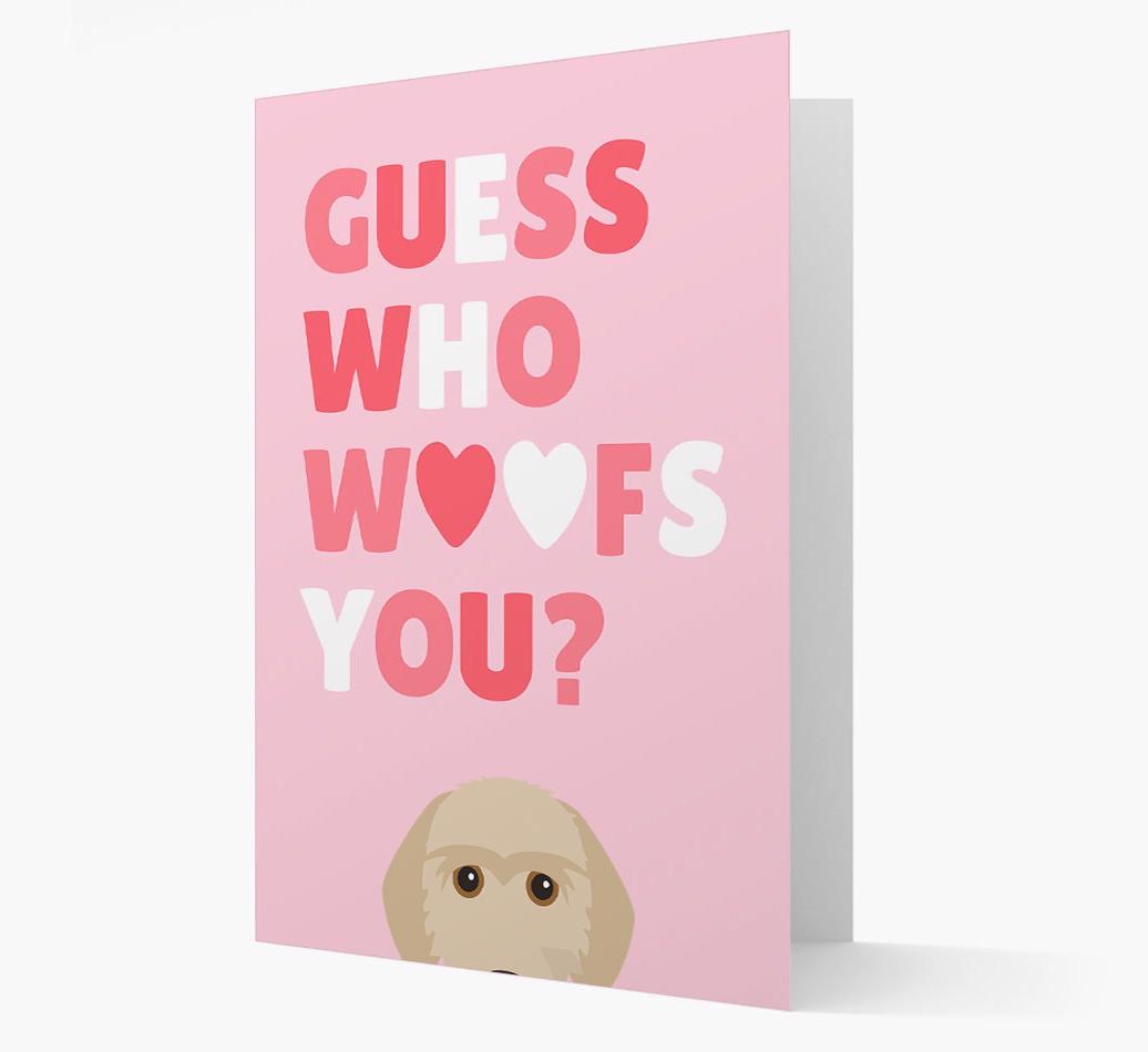 'Guess Who Woofs You?' Card with your {breedFullName} Icon