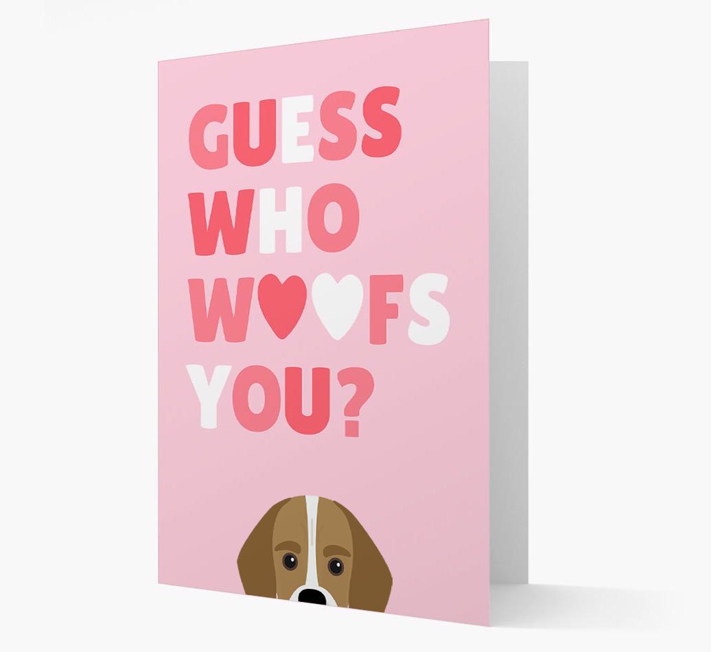 'Guess Who Woofs You?' Card with your {breedFullName} Icon
