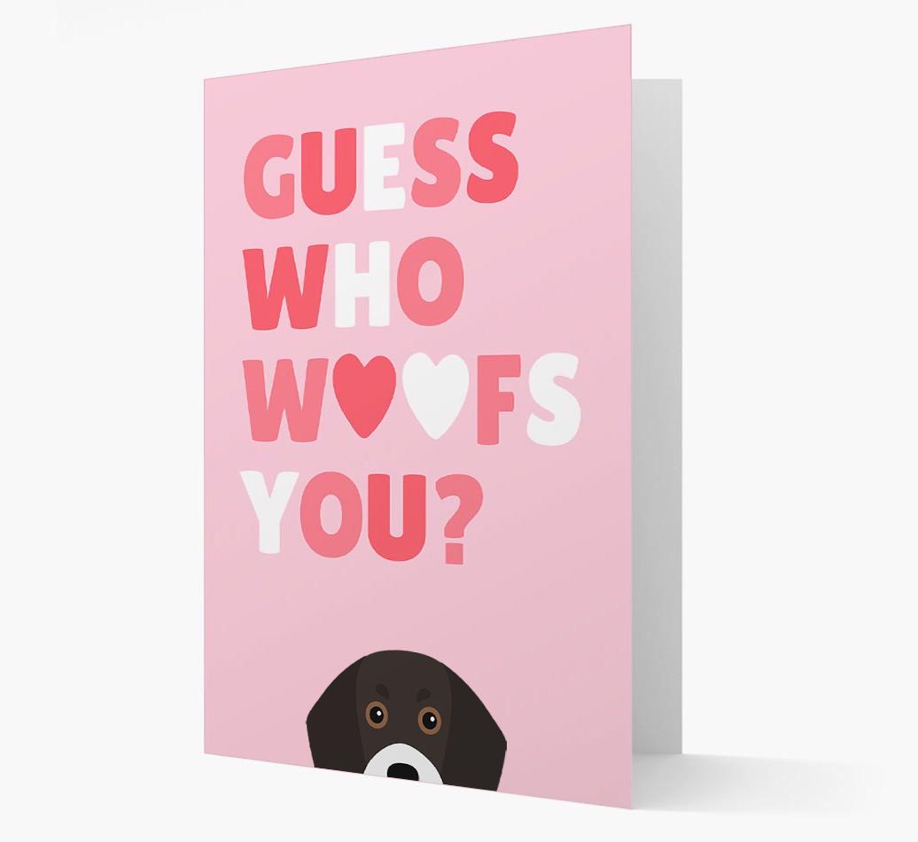 'Guess Who Woofs You?' Card with your {breedFullName} Icon