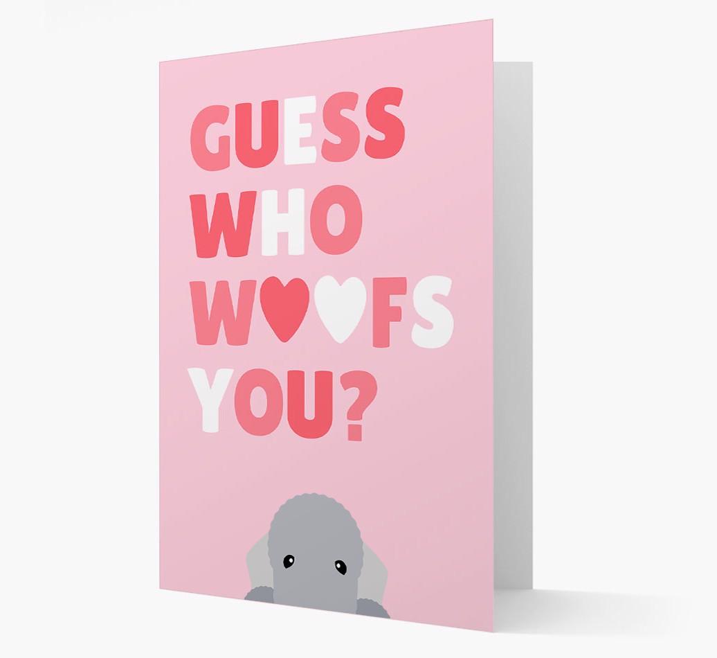 'Guess Who Woofs You?' Card with your {breedFullName} Icon