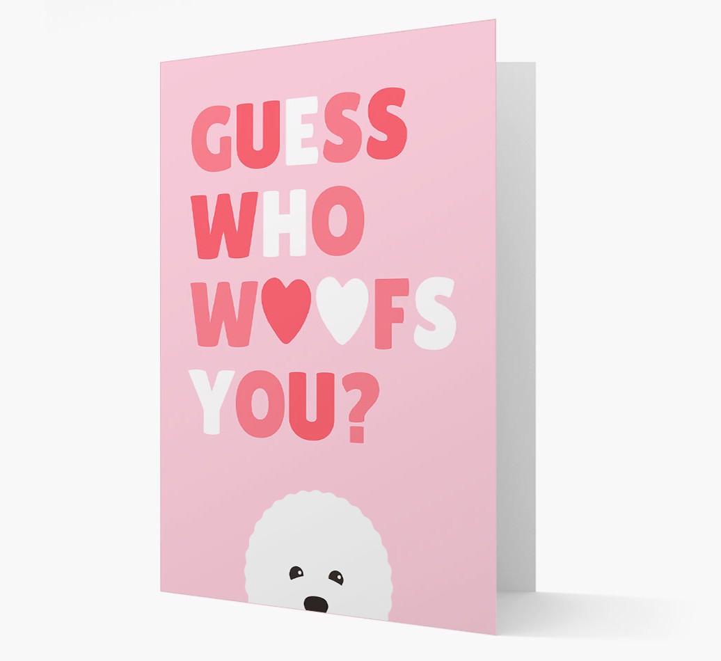 'Guess Who Woofs You?' Card with your {breedFullName} Icon