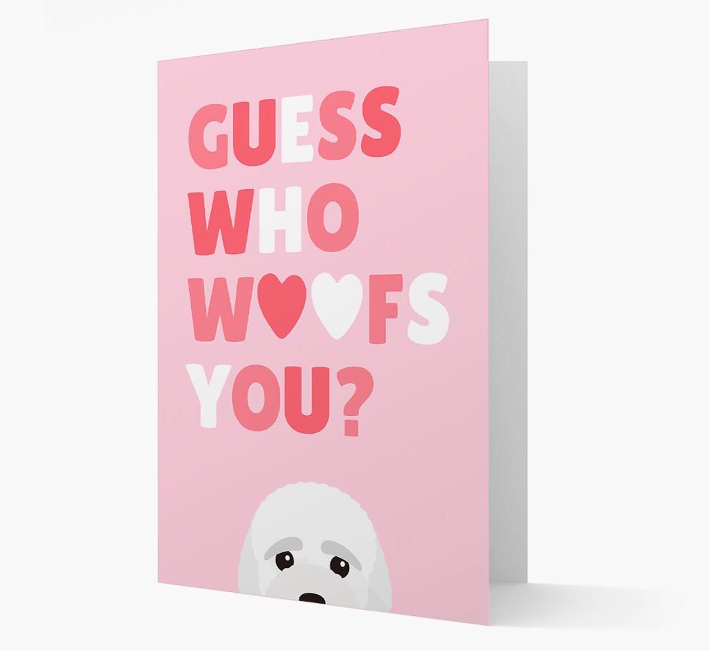 'Guess Who Woofs You?' Card with your {breedFullName} Icon