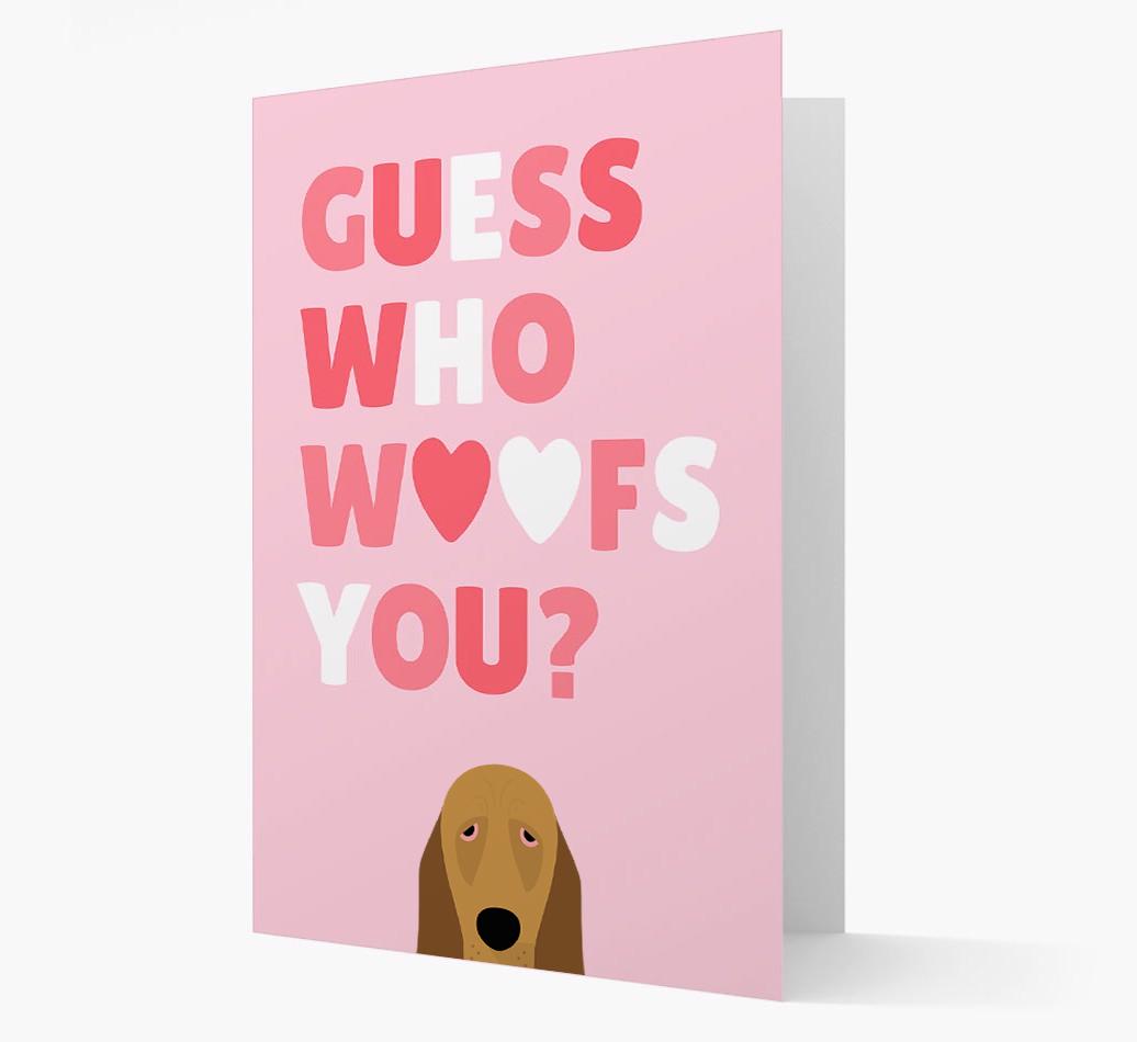'Guess Who Woofs You?' Card with your {breedFullName} Icon