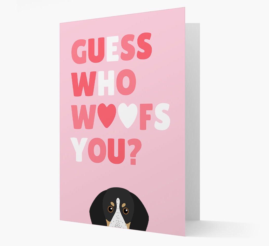 'Guess Who Woofs You?' Card with your {breedFullName} Icon