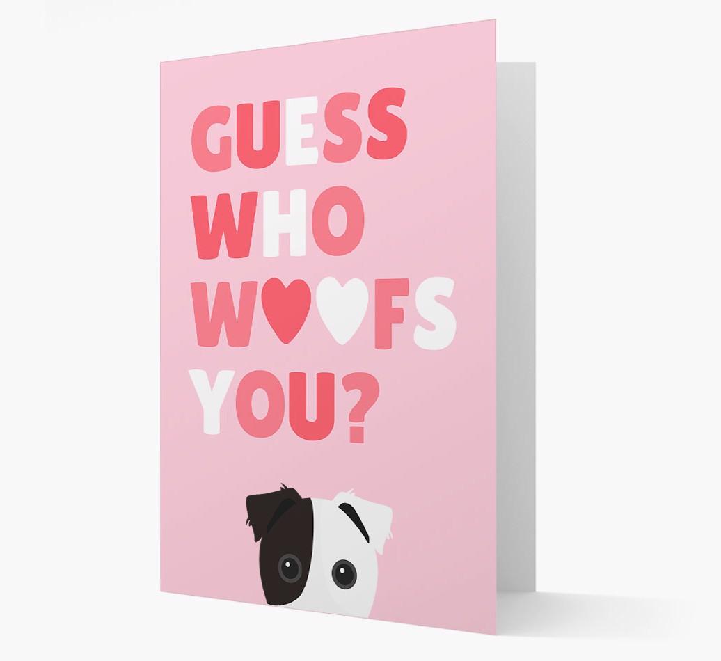 'Guess Who Woofs You?' Card with your {breedFullName} Icon