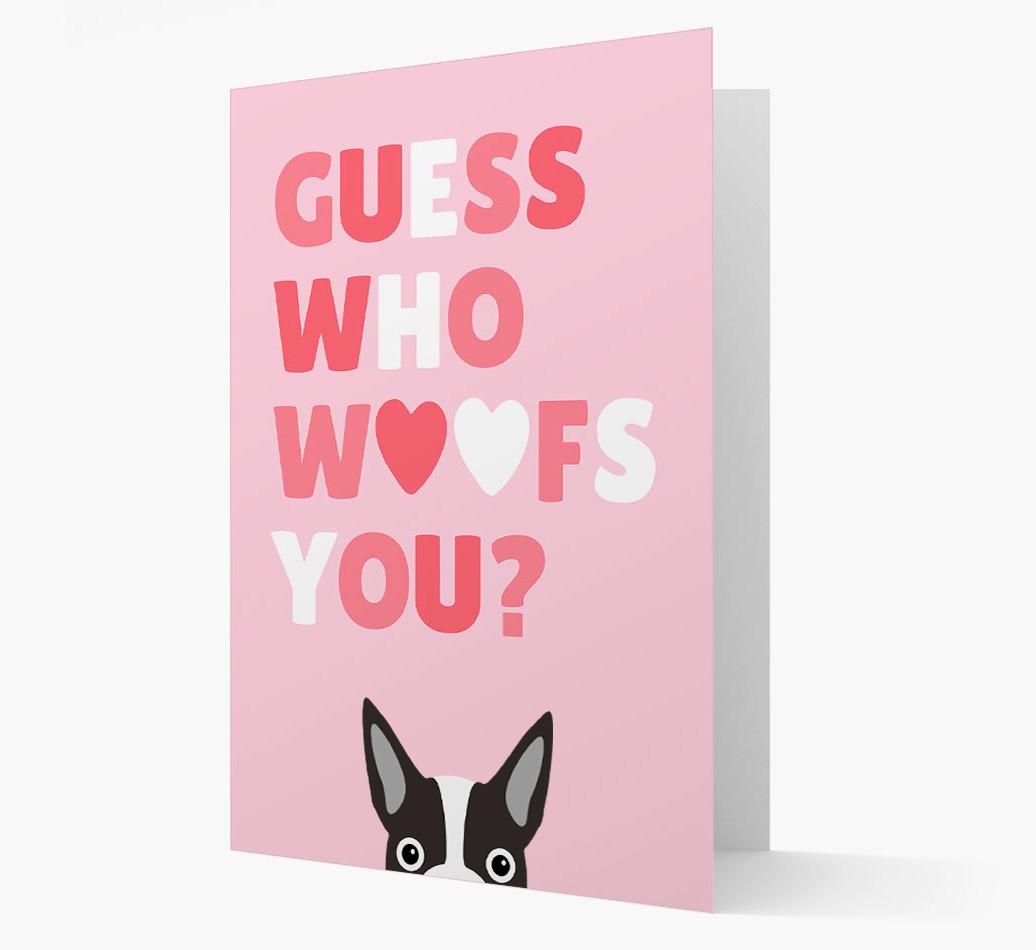 'Guess Who Woofs You?' Card with your {breedFullName} Icon