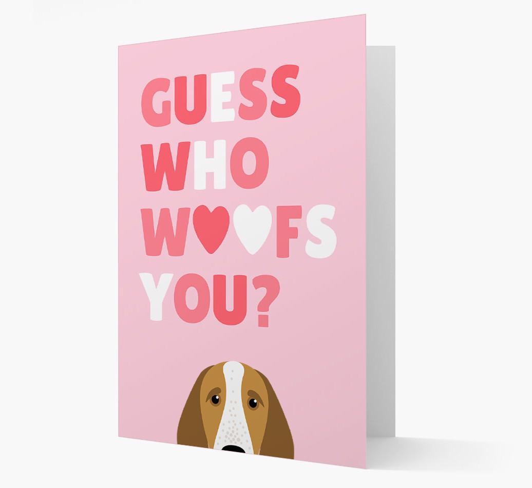 'Guess Who Woofs You?' Card with your {breedFullName} Icon