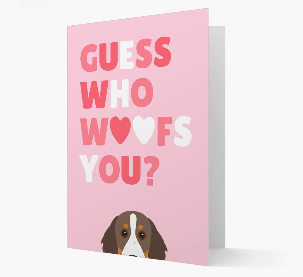 'Guess Who Woofs You?' Card with your {breedFullName} Icon