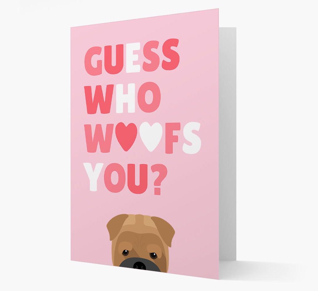 'Guess Who Woofs You?' Card with your {breedFullName} Icon