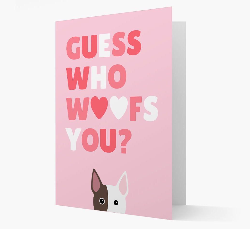 'Guess Who Woofs You?' Card with your {breedFullName} Icon