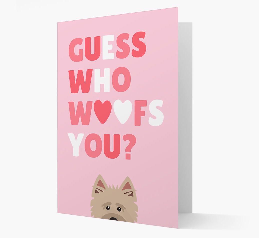 'Guess Who Woofs You?' Card with your {breedFullName} Icon