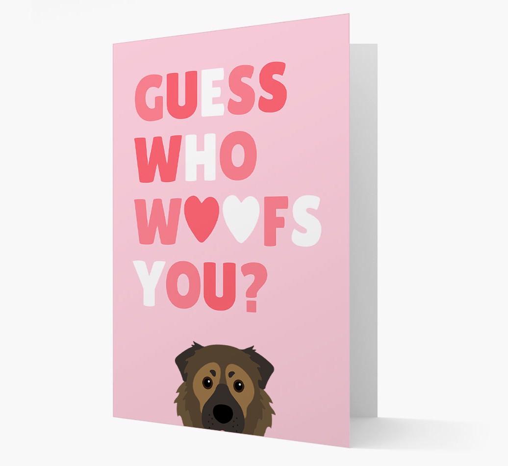 'Guess Who Woofs You?' Card with your {breedFullName} Icon