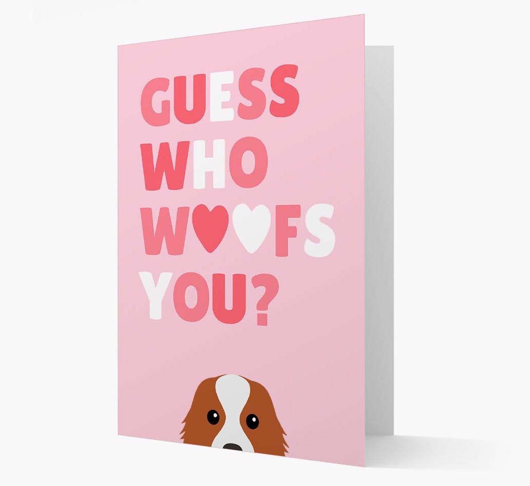 'Guess Who Woofs You?' Card with your {breedFullName} Icon