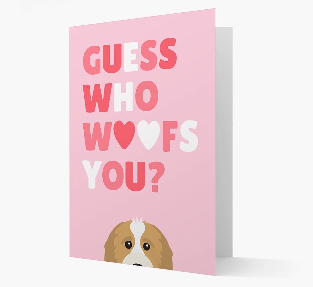 'Guess Who Woofs You?' Card with your {breedFullName} Icon