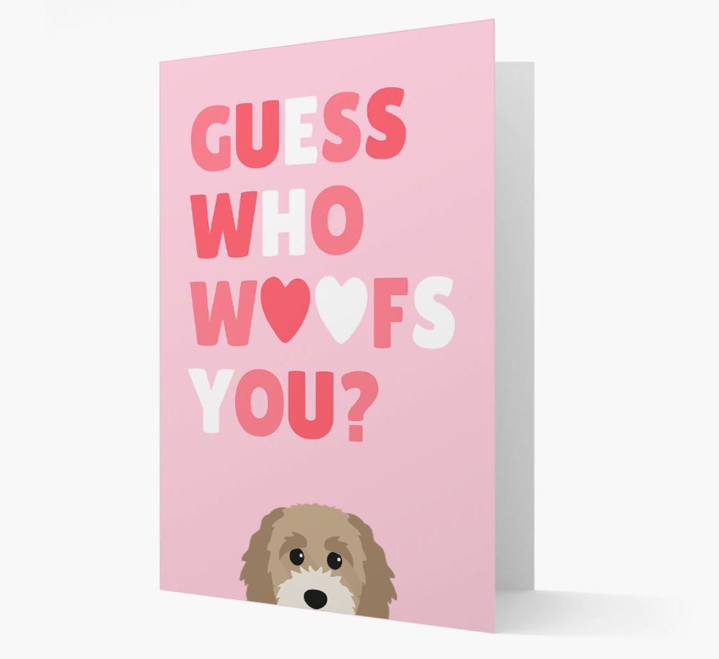 'Guess Who Woofs You?' Card with your {breedFullName} Icon