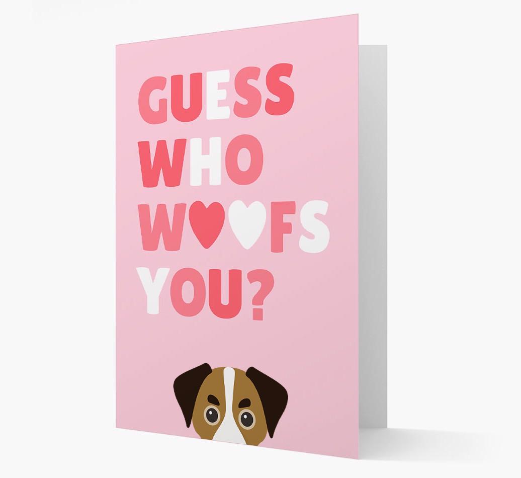 'Guess Who Woofs You?' Card with your {breedFullName} Icon
