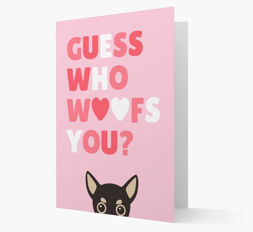 'Guess Who Woofs You?' Card with your {breedFullName} Icon