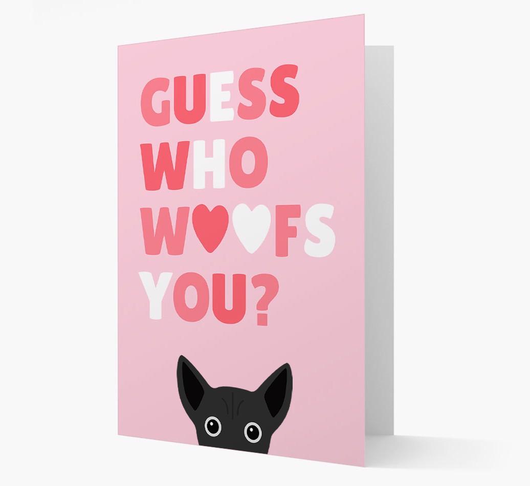 'Guess Who Woofs You?' Card with your {breedFullName} Icon