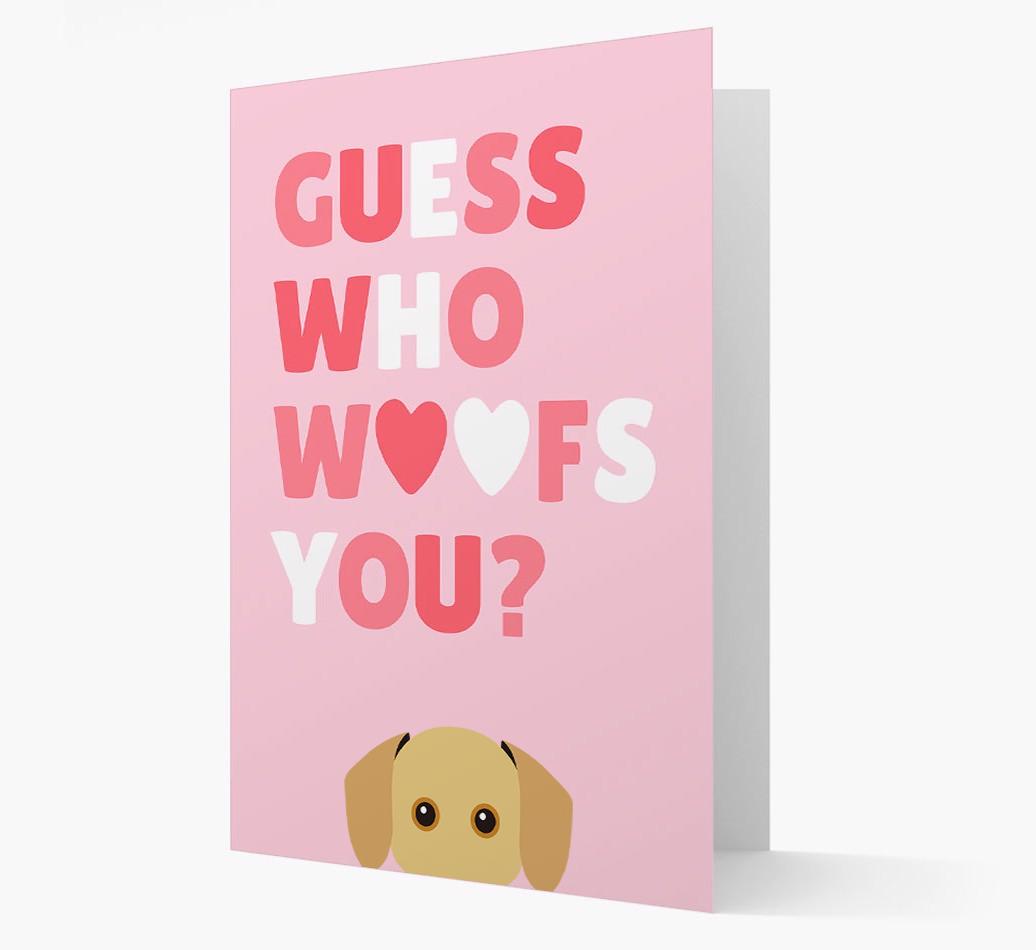 'Guess Who Woofs You?' Card with your {breedFullName} Icon