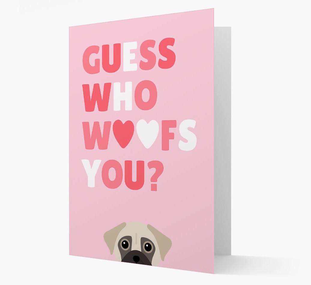 'Guess Who Woofs You?' Card with your {breedFullName} Icon